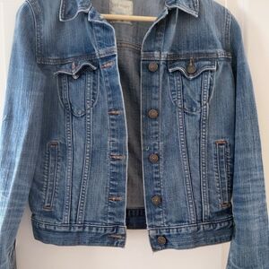 Old Navy Medium Blue Denim Jacket with Button Front